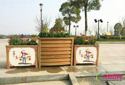 座椅花箱和垃圾桶花箱组合