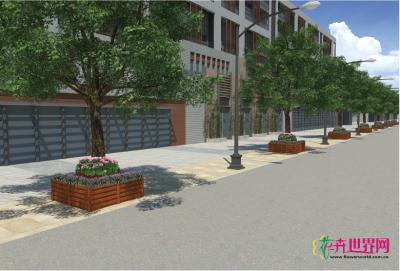 方形铝合金花箱和太阳能铝合金花箱组合