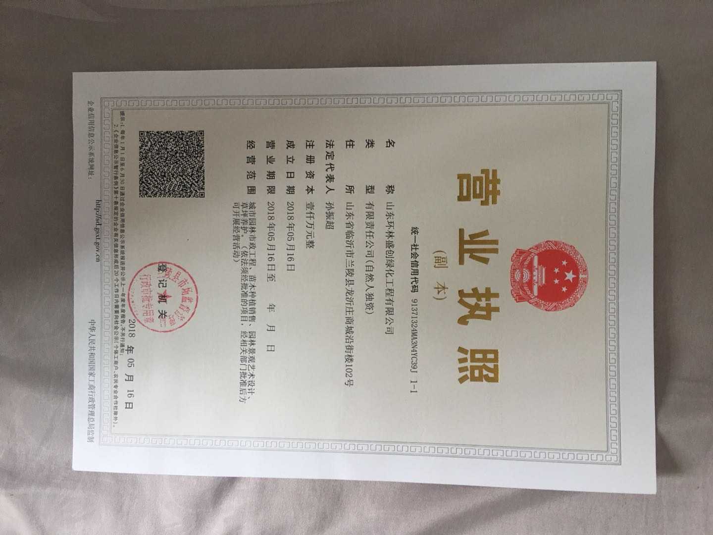 山东环林盛创绿化工程有限公司