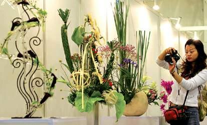 上海五一插花艺术节艺术精品(图片) 